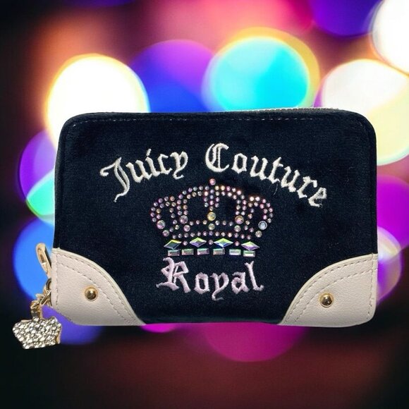 Juicy Couture Kingdom Iridescent Crystal Logo Double Zip Around Medium Wallet - Picture 6 of 11